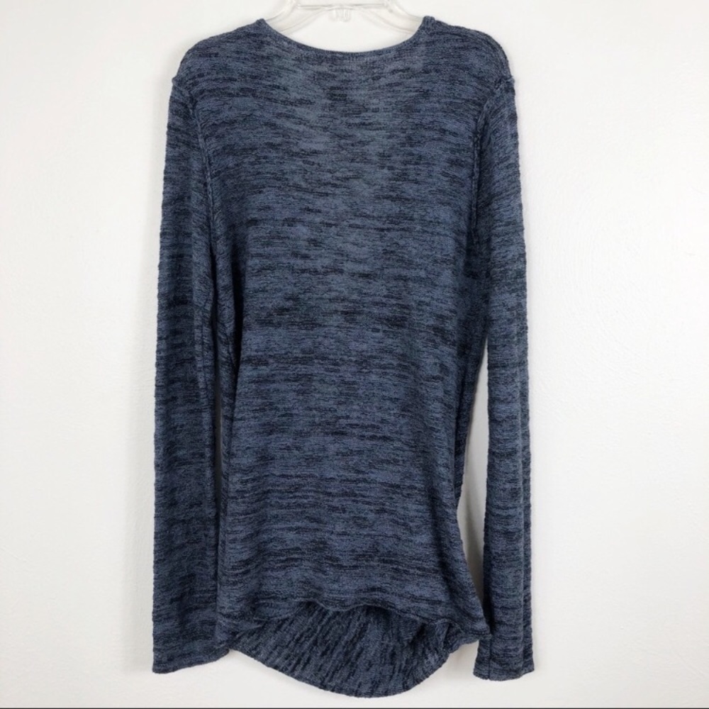 Free People Gotham Faux Wrap Long Sleeve Sweater Size Small Navy - Picture 5 of 8